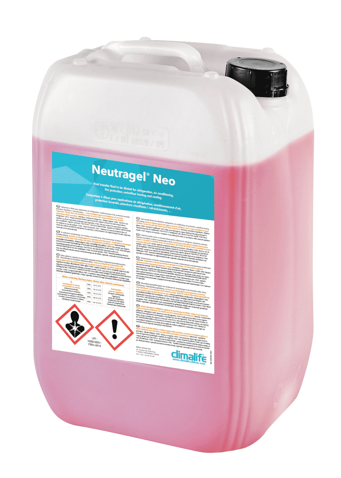 Antigel Caloporteur DIFF ACS2 20 Kg - Pour Installation Solaire Et ECS, Prêt à L'emploi, Protège Jusqu'à -19°C