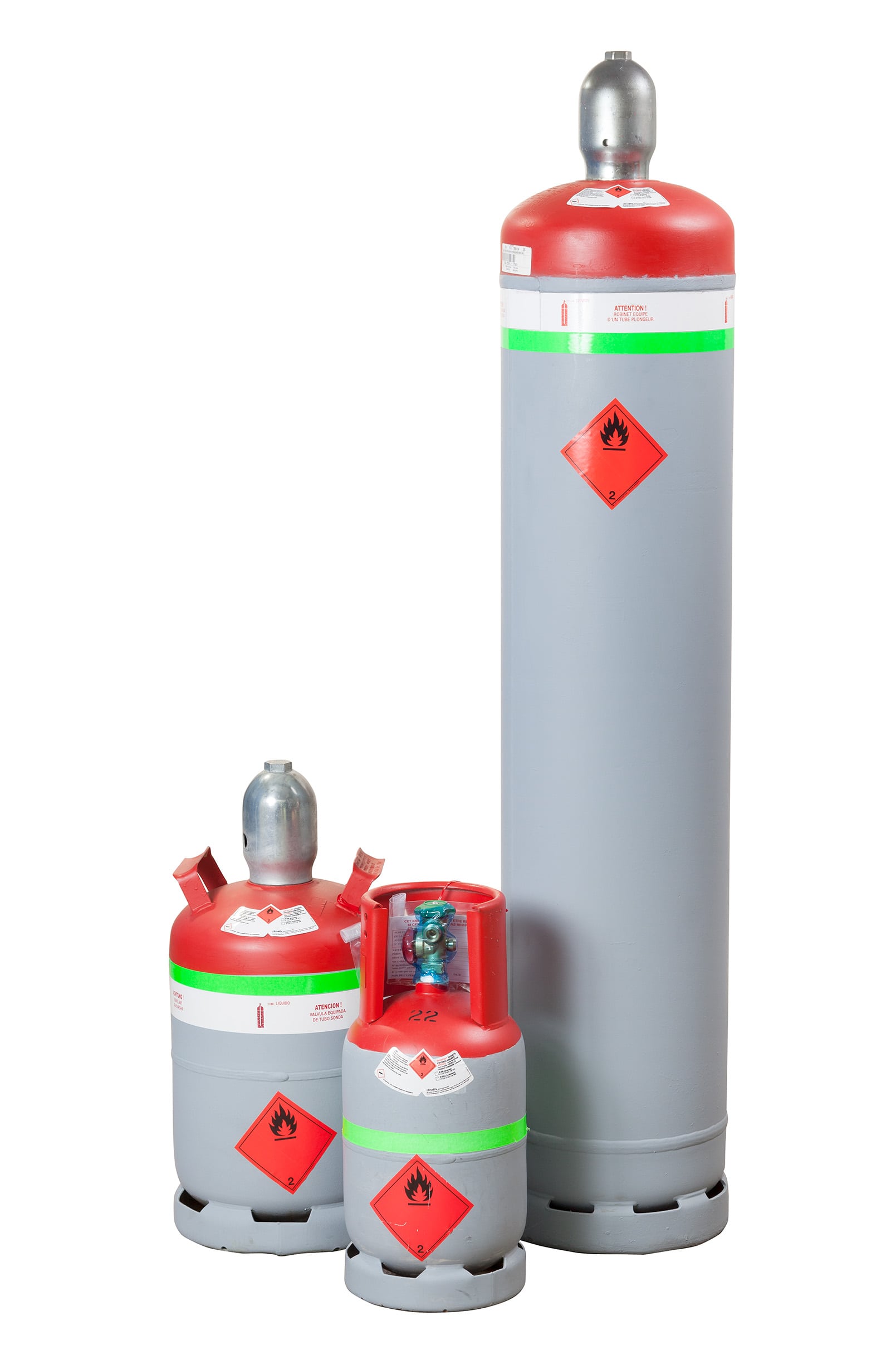 Recovery cylinder for flammable refrigerants